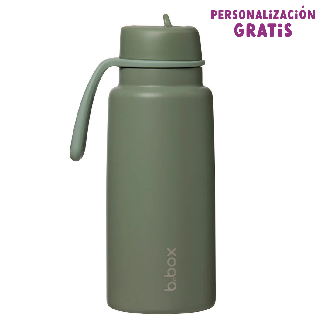 botella térmica con boquilla plegable y asa 1 litro - olive