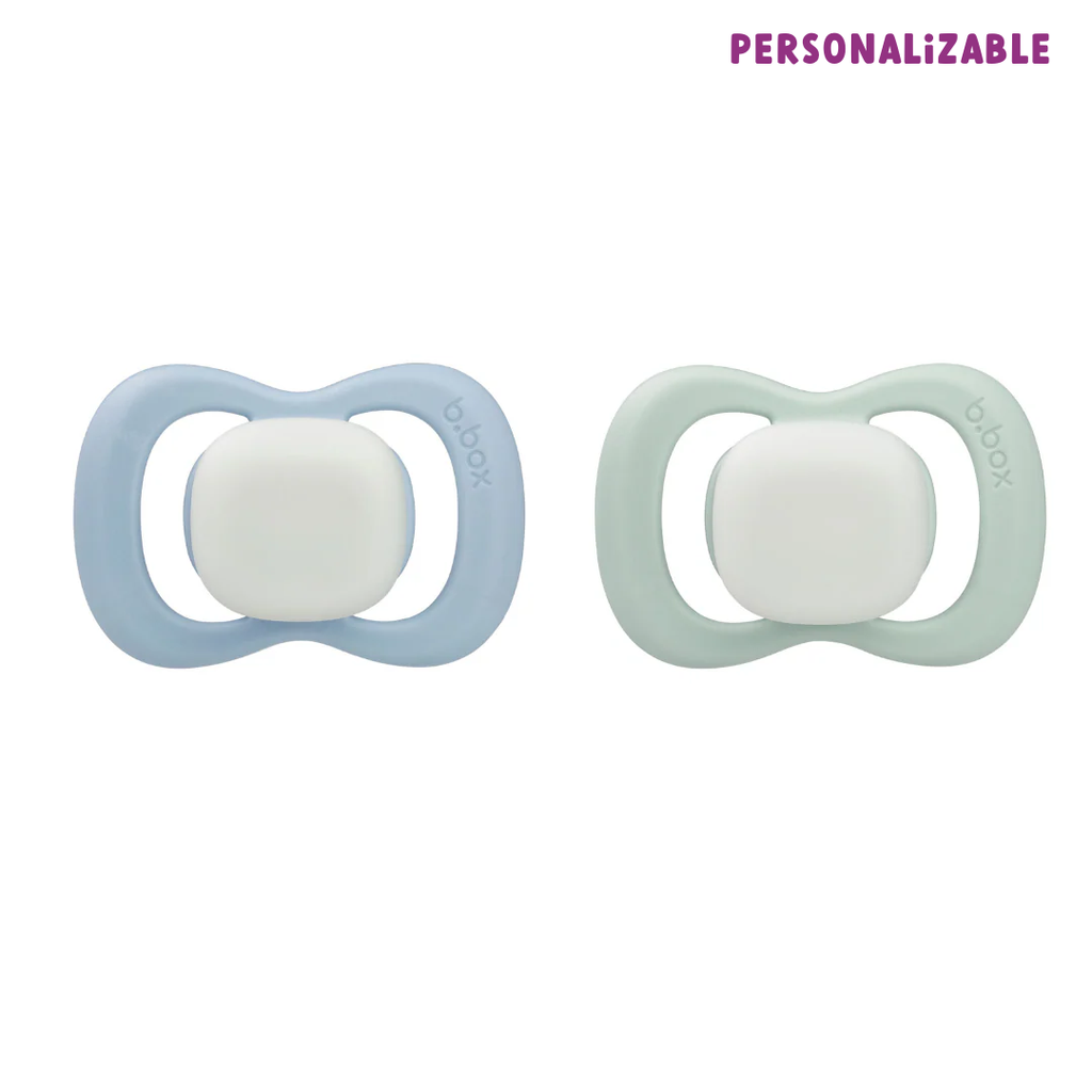 glow pacifier twin pack - sky + sage