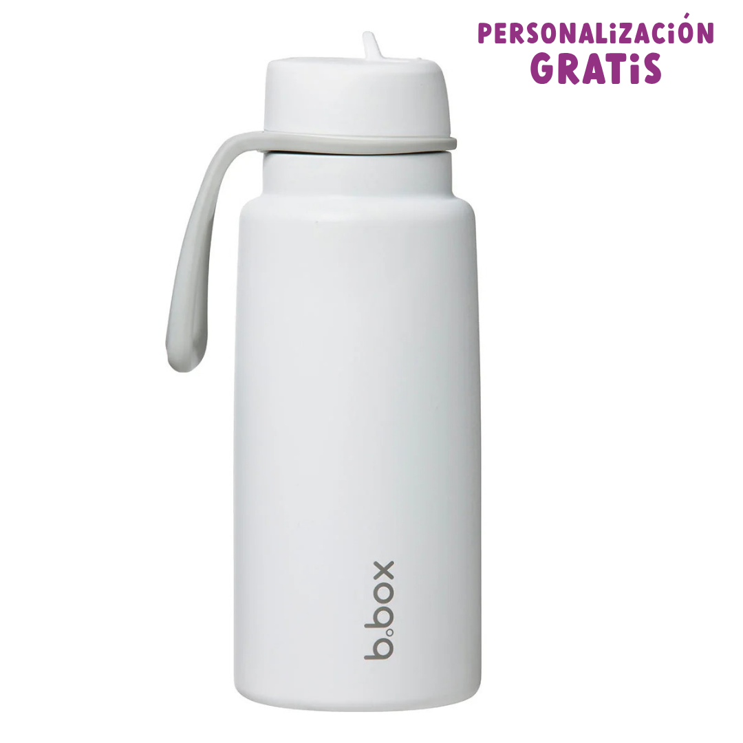 botella térmica con boquilla plegable y asa 1 litro – white out