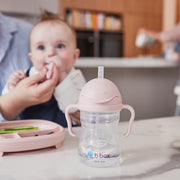 taza con pajita flexible con pesa – blush