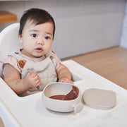 cuenco de silicona con tapa – latte