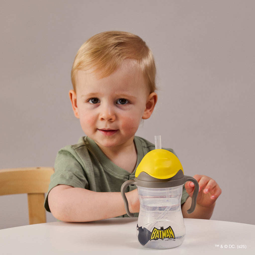 taza con pajita flexible con pesa – Batman