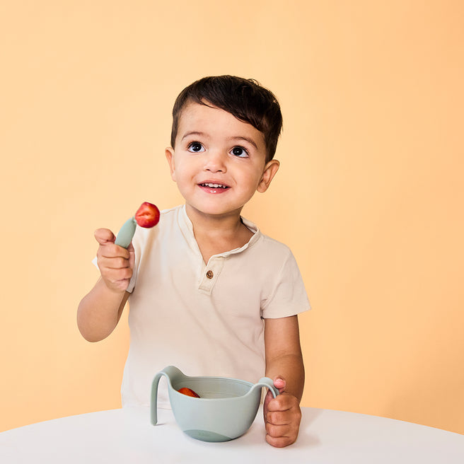 Toddler cutlery set - sage