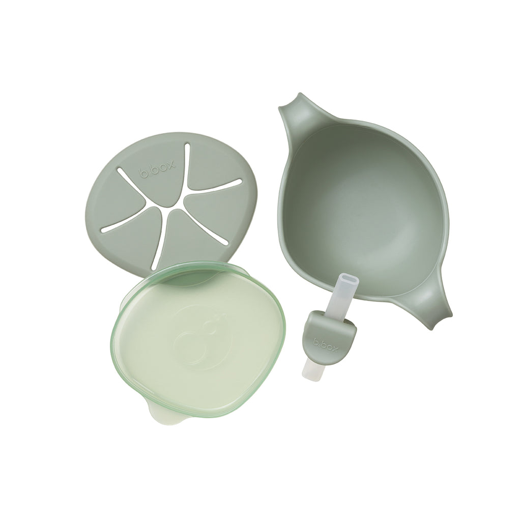 dispensador merienda 3 en 1 Sip + Snack - sage