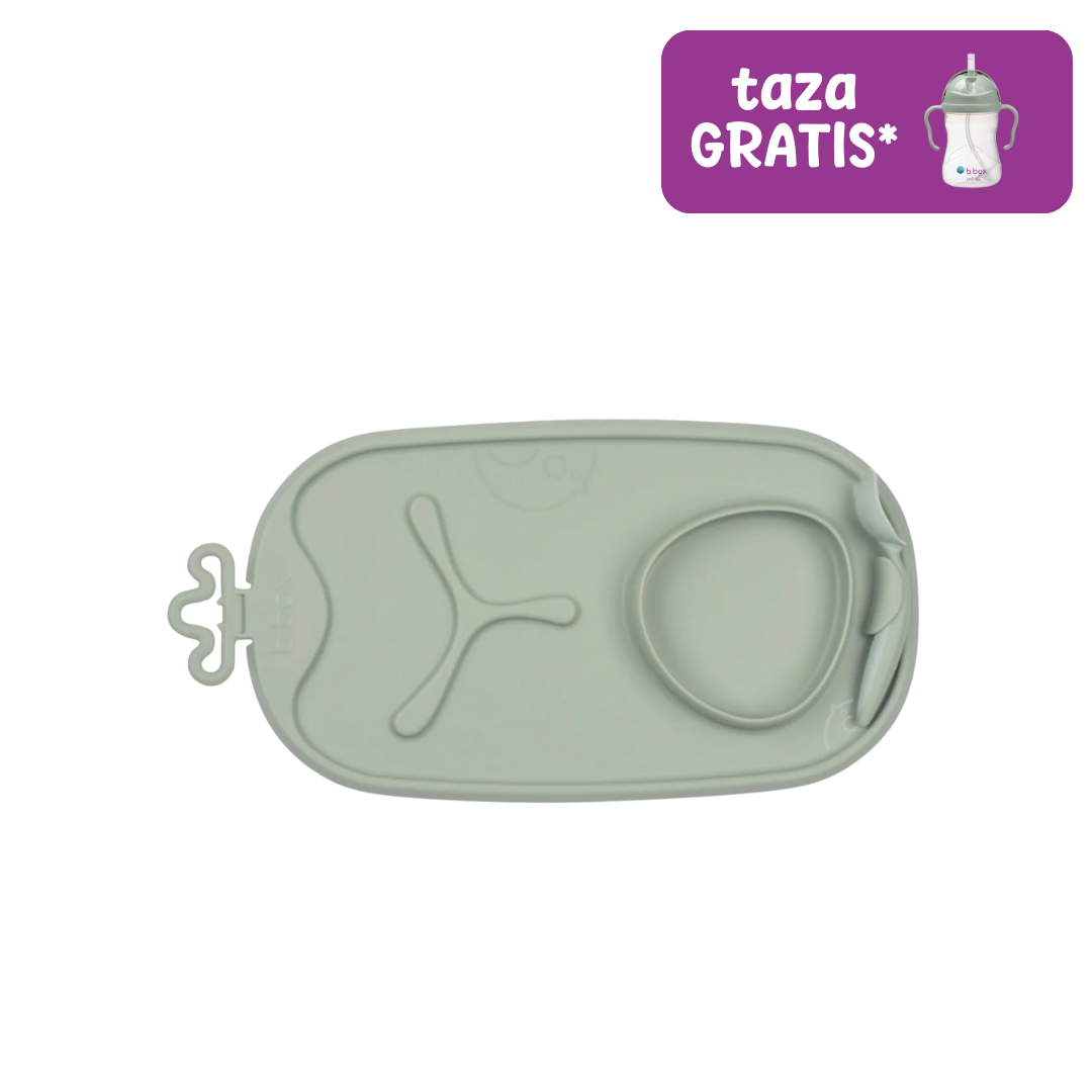 bandeja de silicona Roll + Go con cuchara – sage