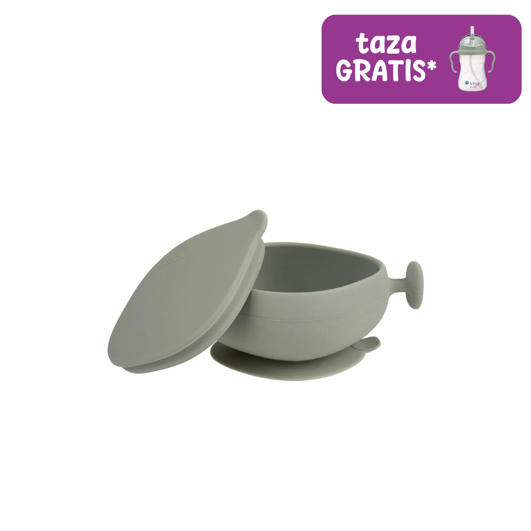 cuenco de silicona con tapa – sage
