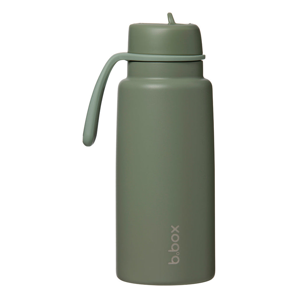botella térmica con boquilla plegable y asa 1 litro - olive