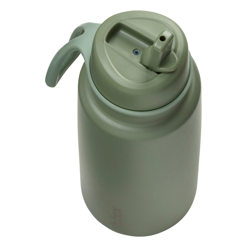 botella térmica con boquilla plegable y asa 1 litro - olive