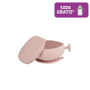cuenco de silicona + tapa - blush