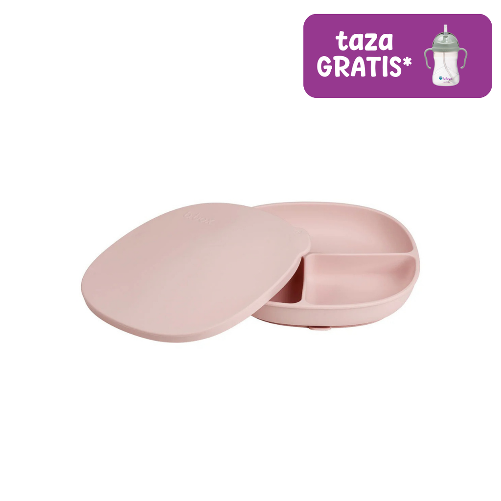 plato de silicona con tapa – blush
