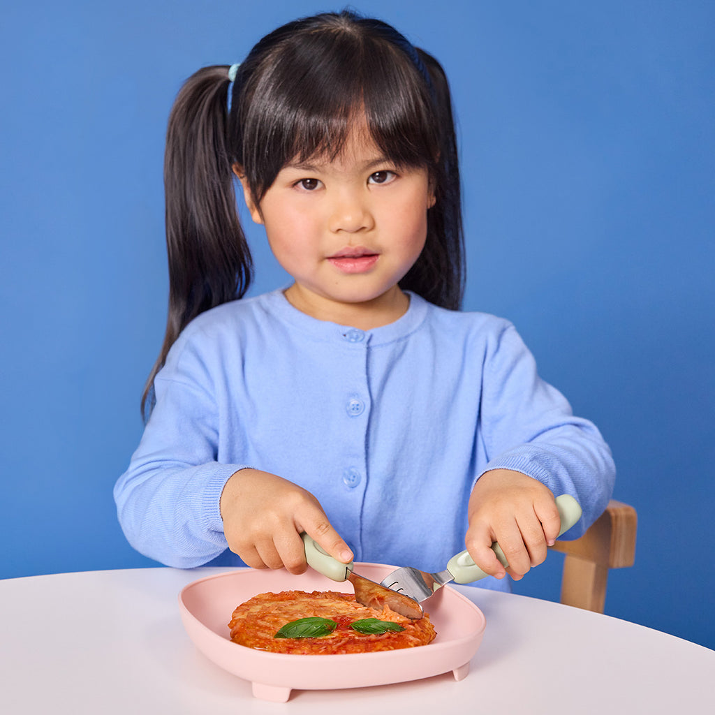 trío de cubiertos junior - sage