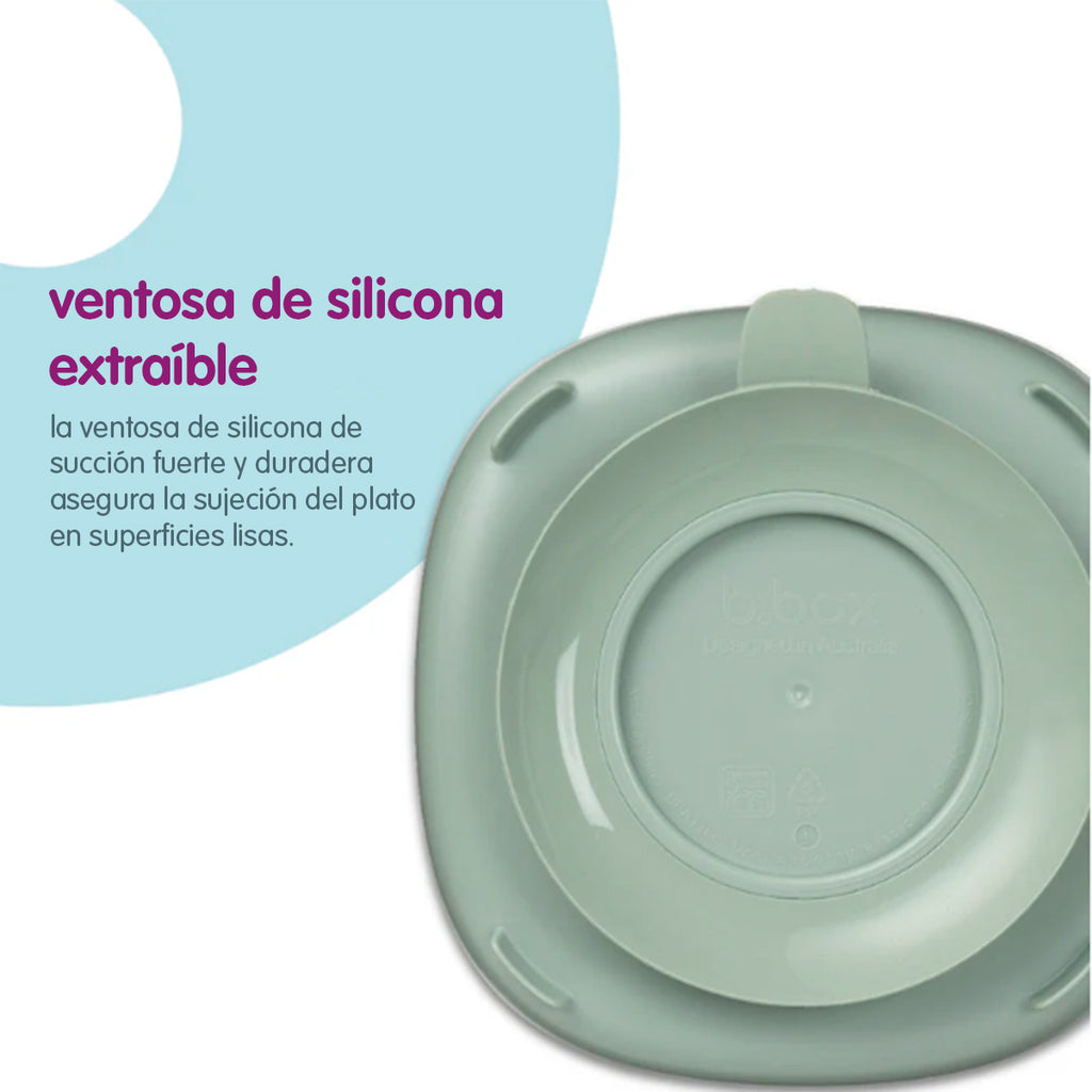 2 in 1 Suction Plate - sage