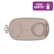 bandeja de silicona Roll + Go con cuchara - latte