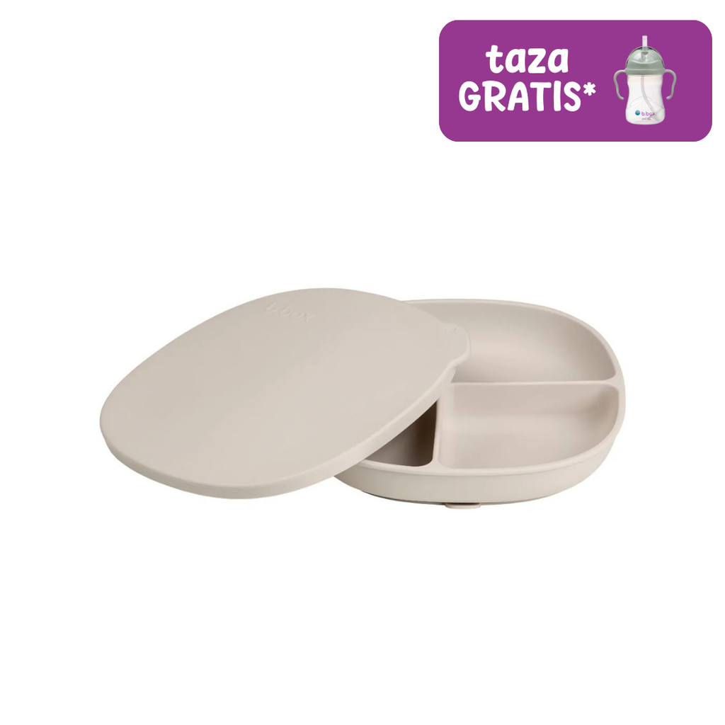 plato de silicona con tapa - latte