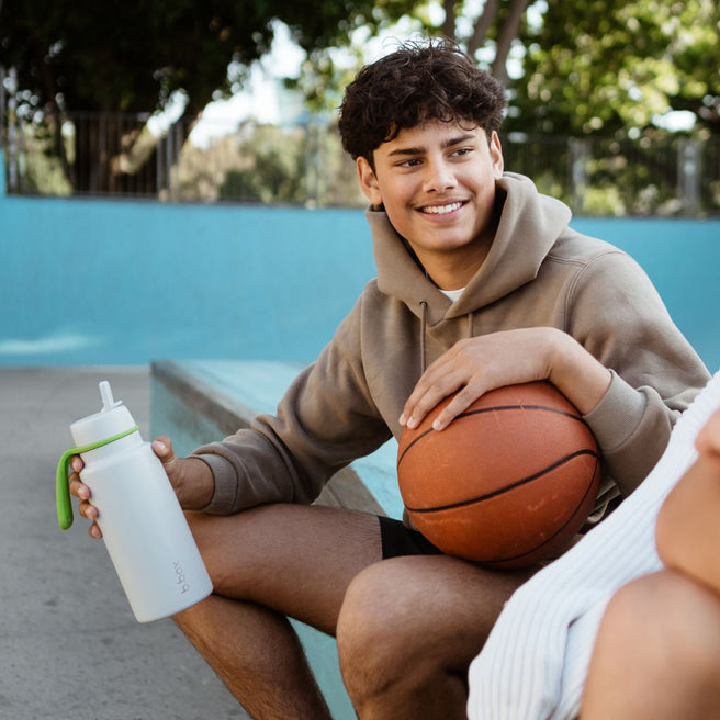 Insulated Flip Top 1 Litre Bottle - lime time