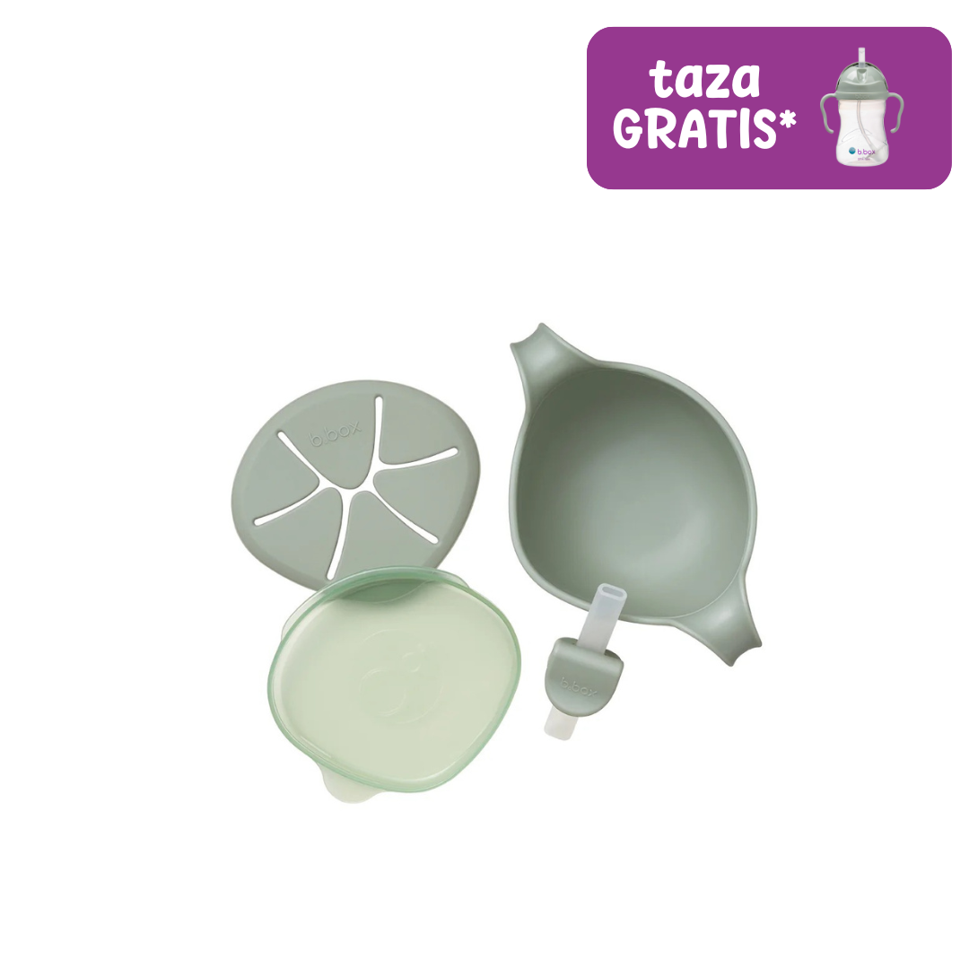 dispensador merienda 3 en 1 Sip + Snack - sage