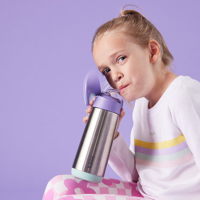 insulated drink bottle replacement straw tops - 2 pack - b.box for kids