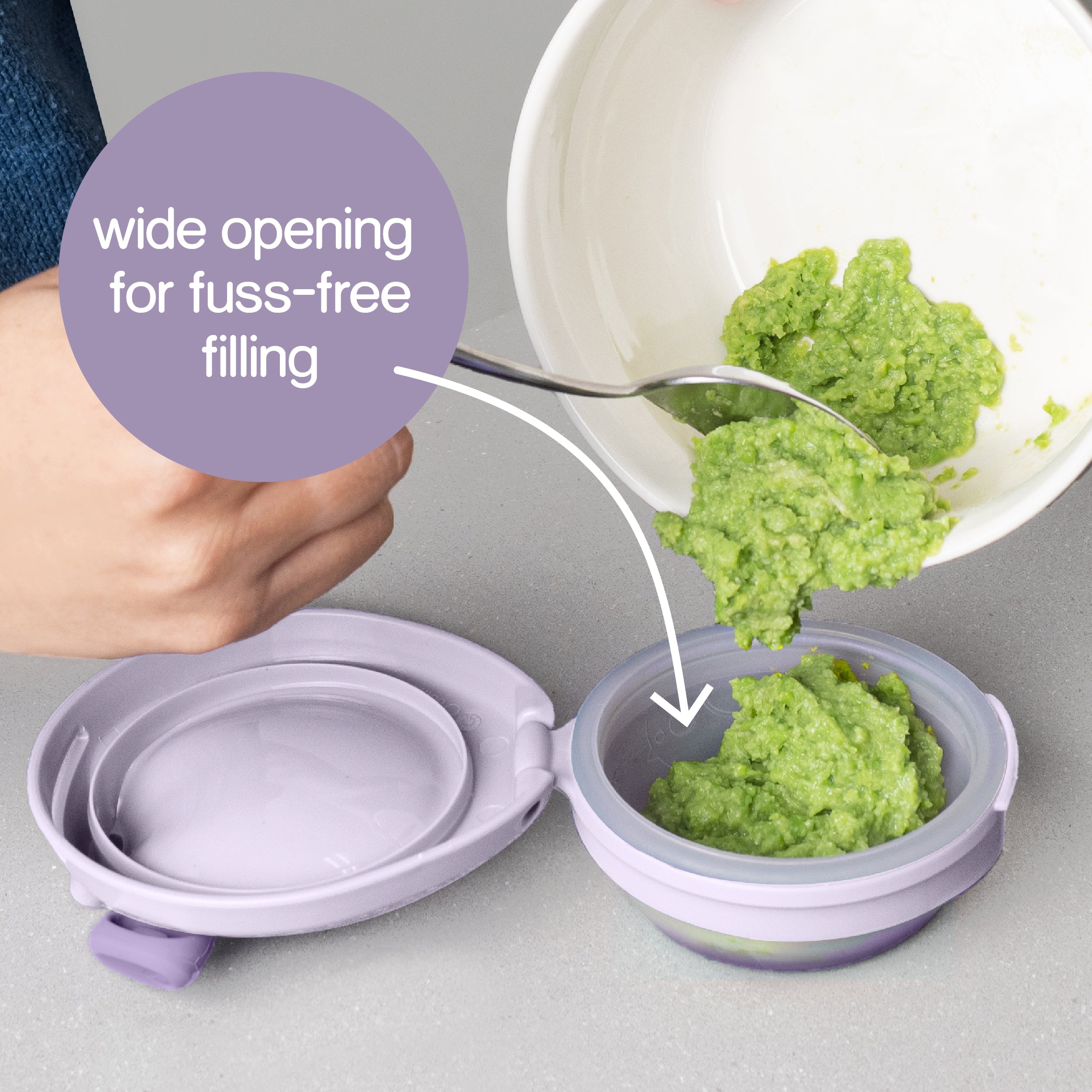 dispensador para purés reutilizable Fill + Feed – blush