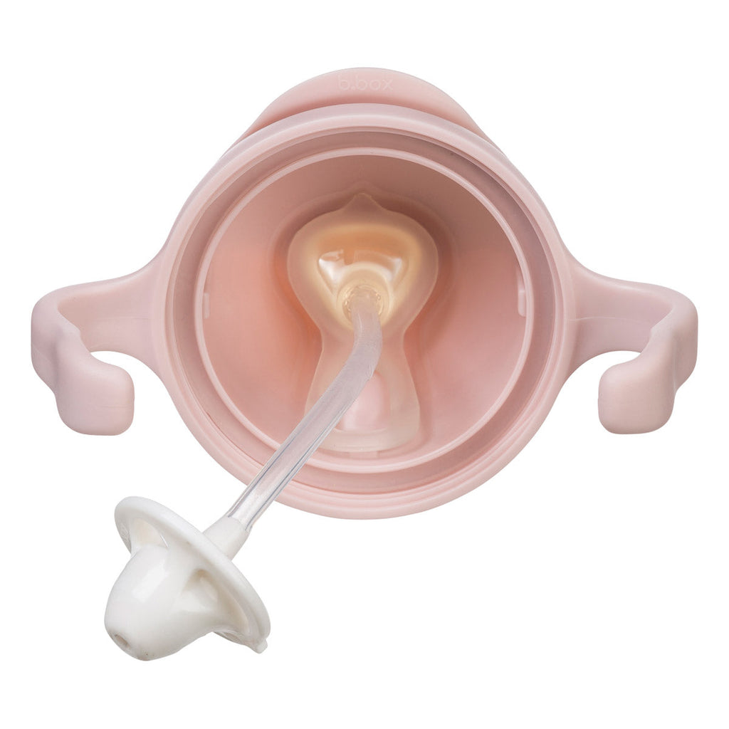 taza con pajita flexible con pesa – blush