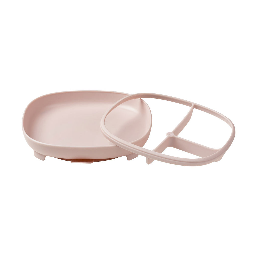 plato 2 en 1 con ventosa y compartimentos extraíbles - blush