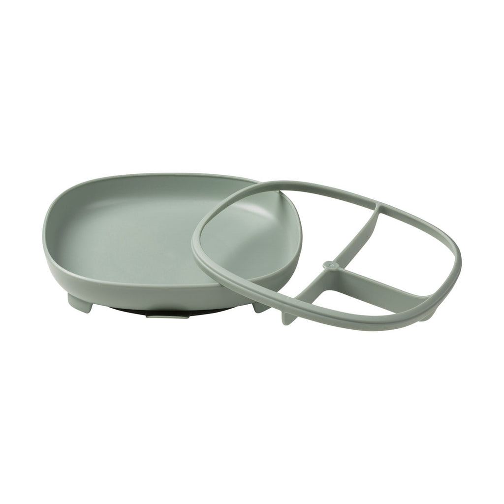 plato 2 en 1 con ventosa y compartimentos extraíbles – sage