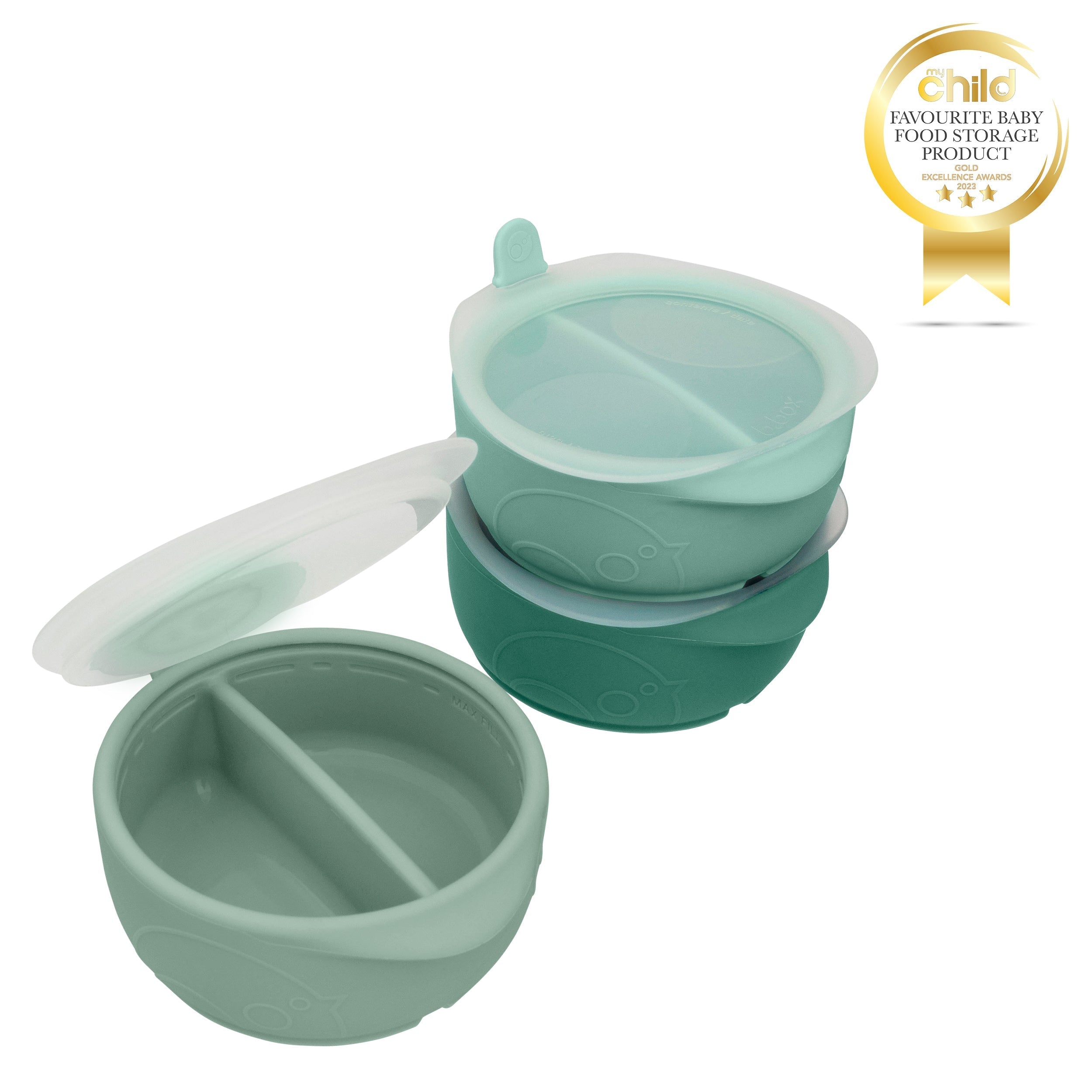 depósitos para congelar comida con compartimentos y tapas Fill + Freeze (3 ud.)