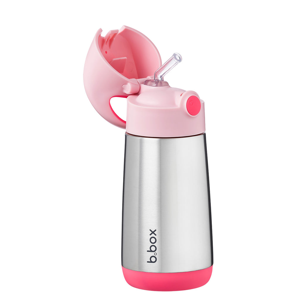 botella térmica con pajita 350ml - flamingo fizz