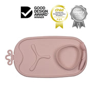 bandeja de silicona Roll + Go con cuchara – blush
