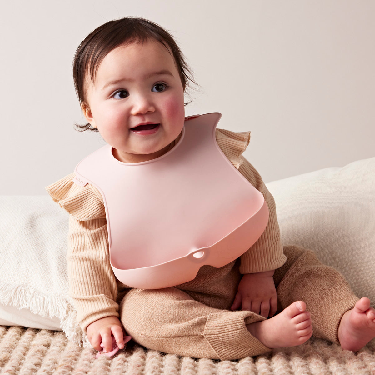 babero de silicona – blush