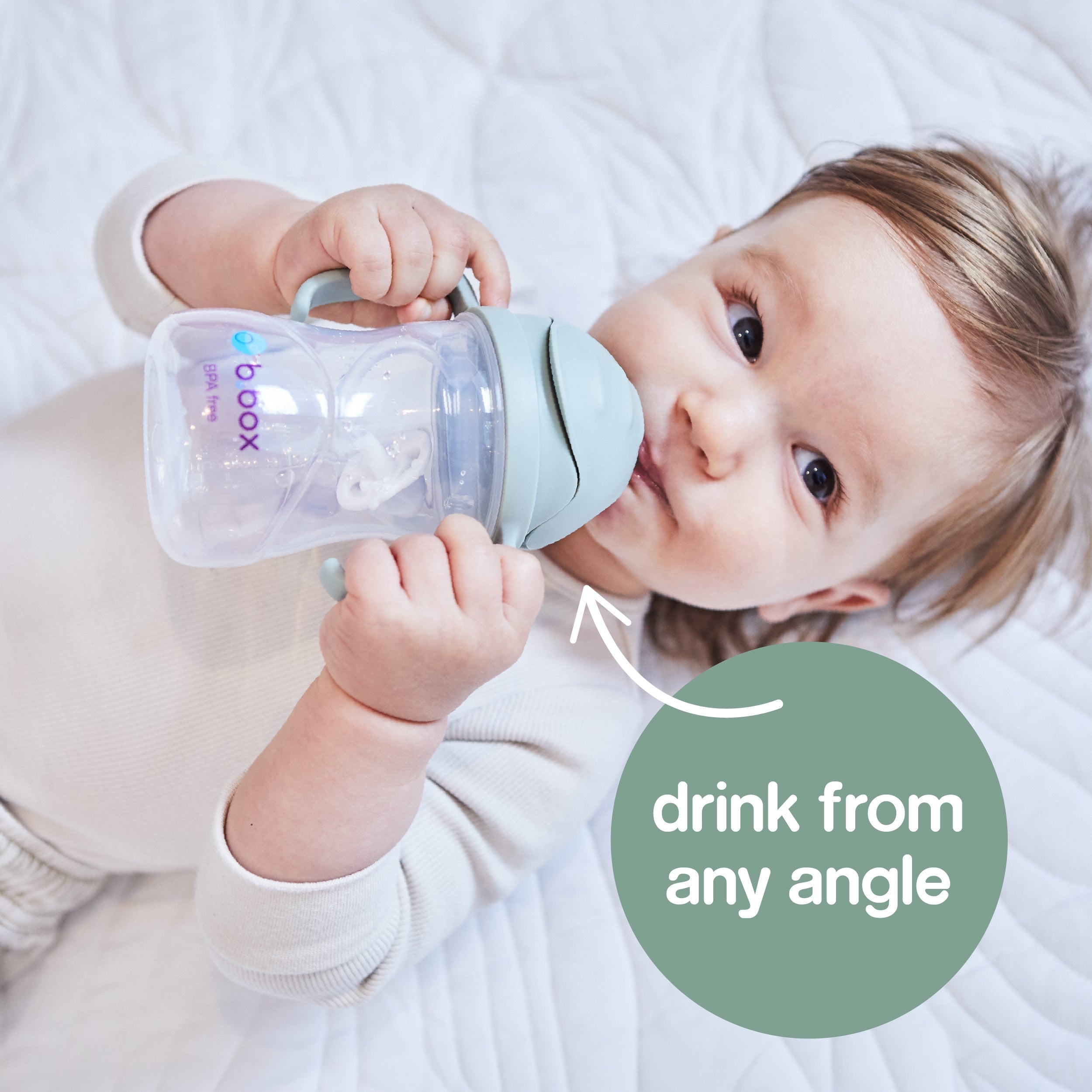 taza con pajita flexible con pesa – sage