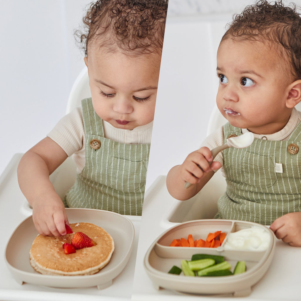 plato 2 en 1 con ventosa y compartimentos extraíbles - blush