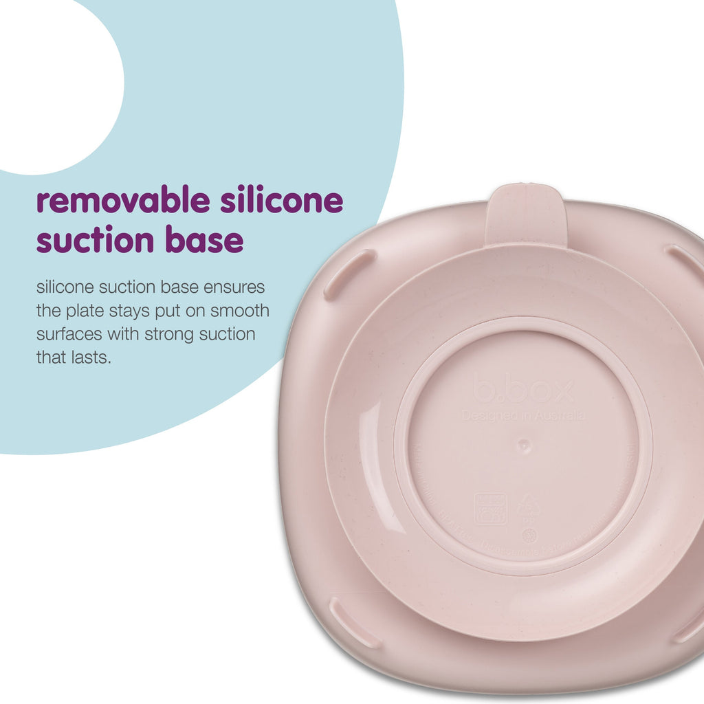 plato 2 en 1 con ventosa y compartimentos extraíbles - blush