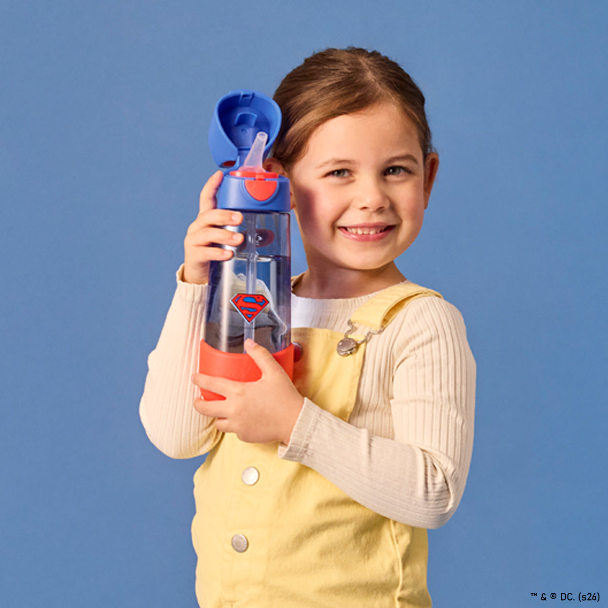 botella Tritan™ con pajita 600ml – Superman