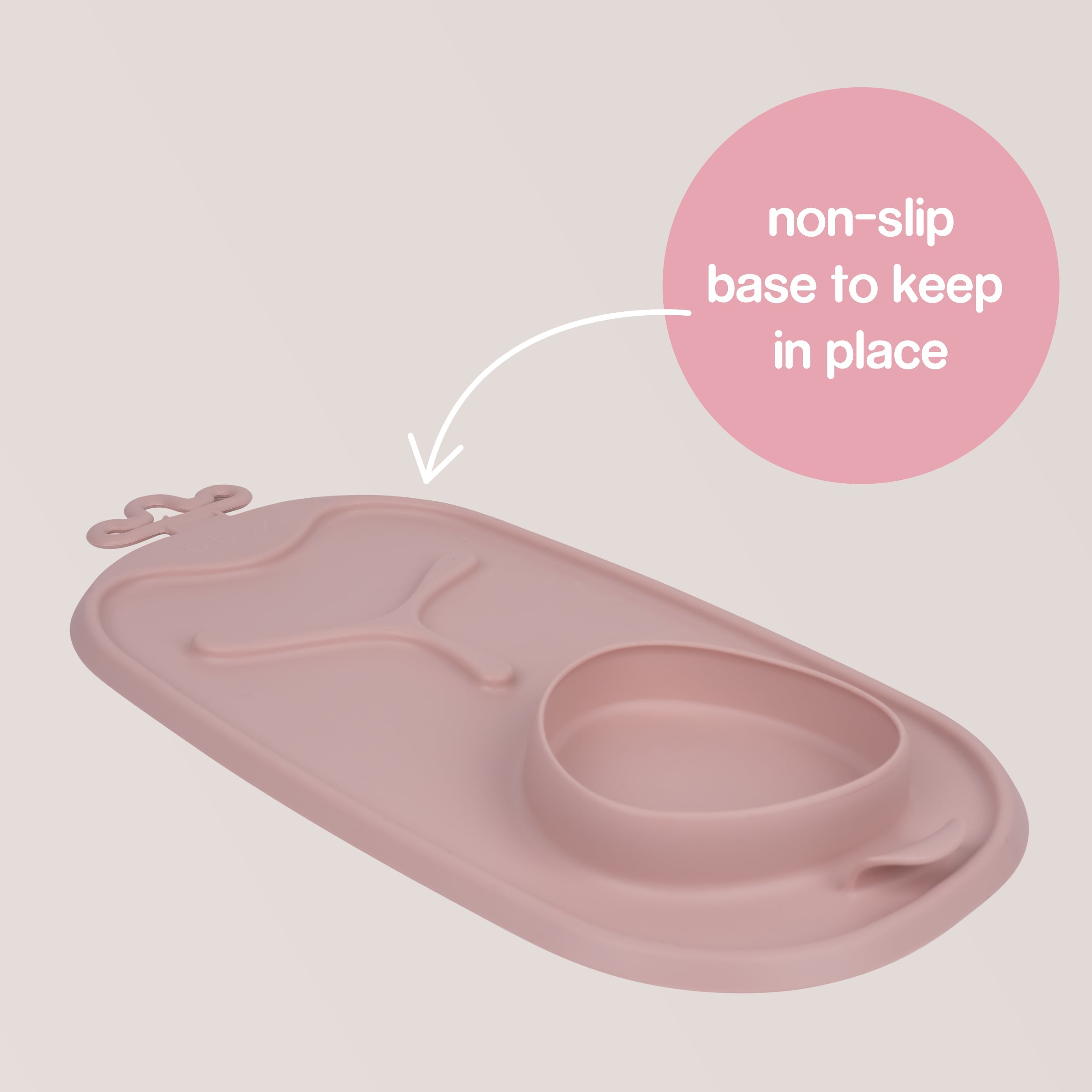 bandeja de silicona Roll + Go con cuchara – blush