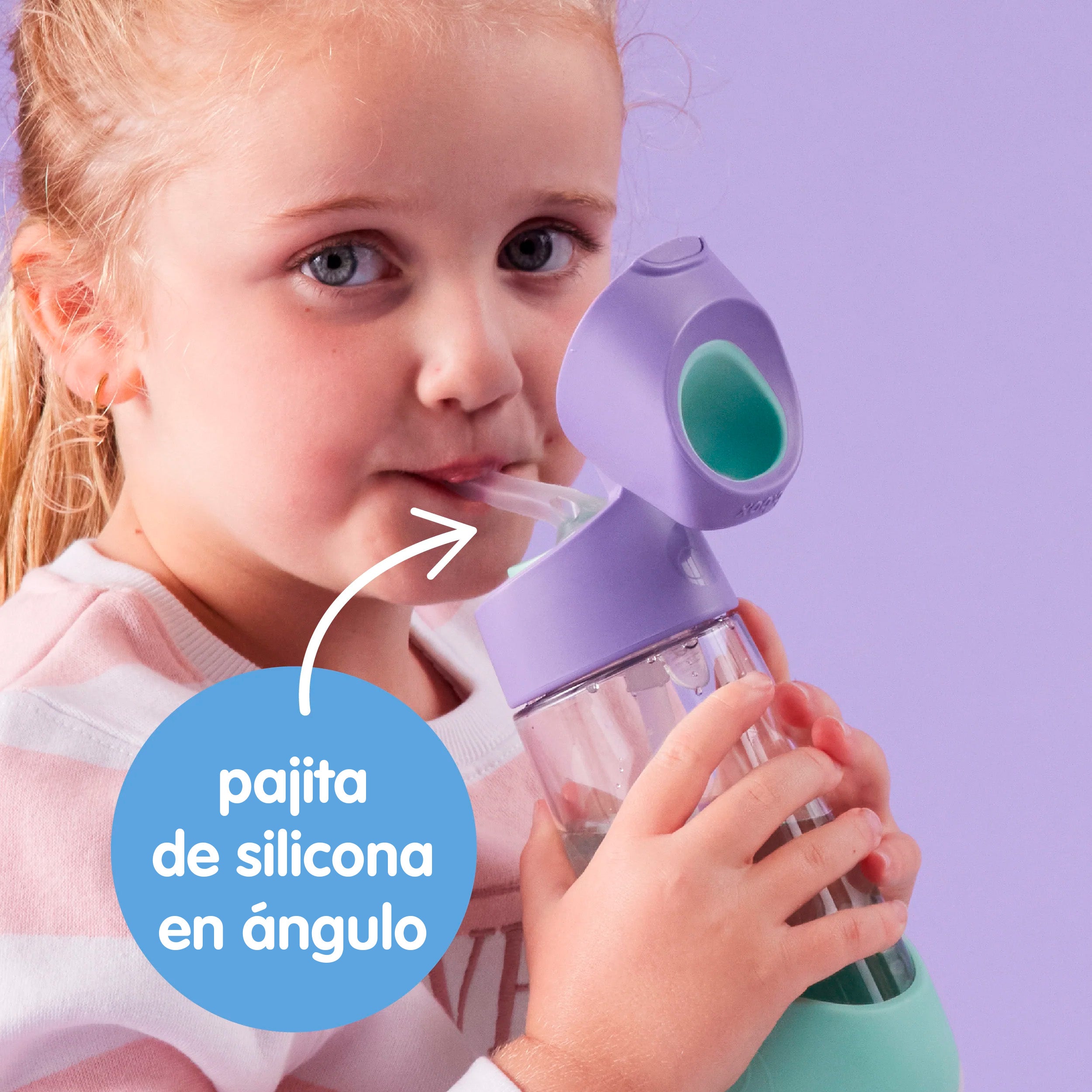 botella Tritan™ con pajita 450ml – lilac pop
