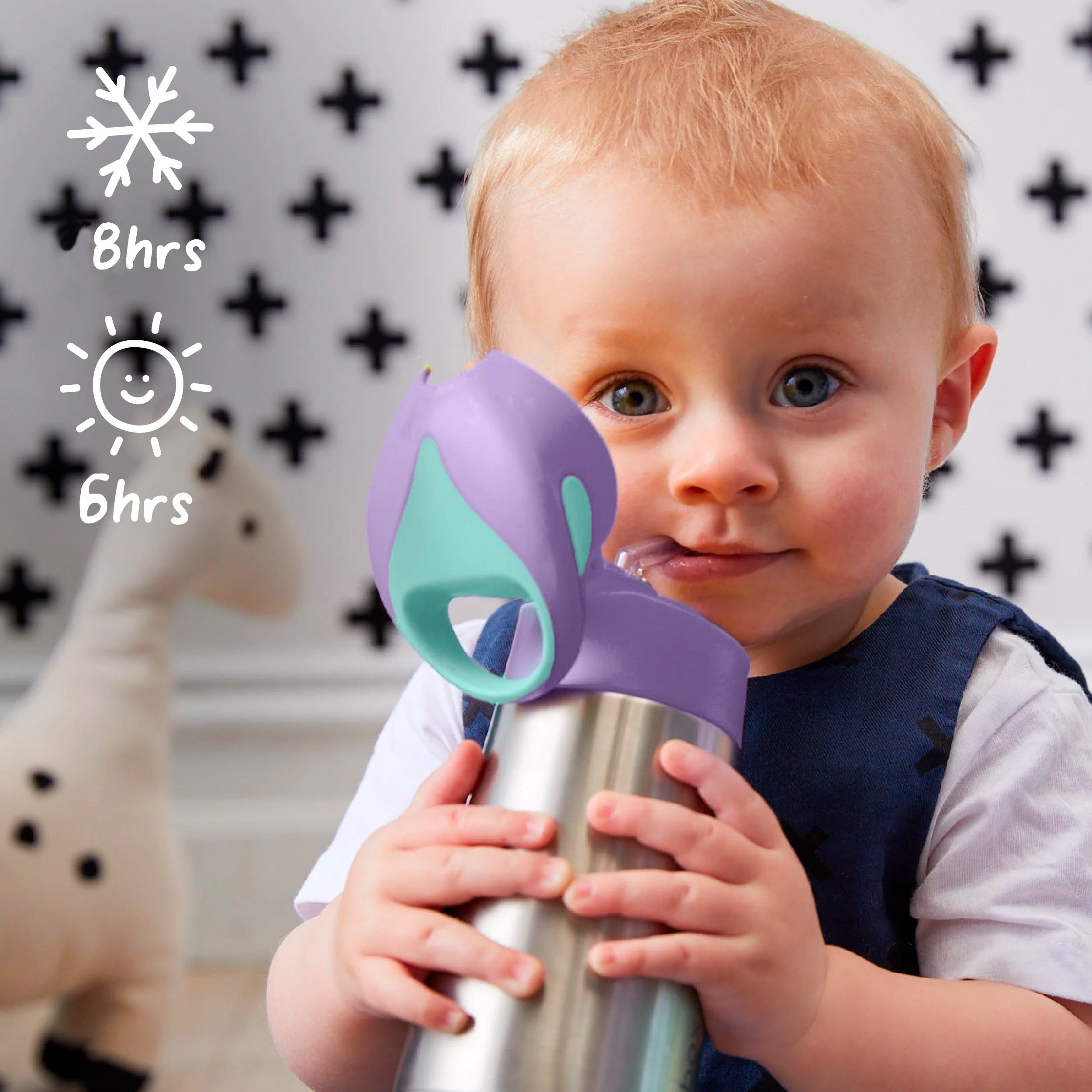 350ml insulated drink bottle - lilac pop - b.box for kids