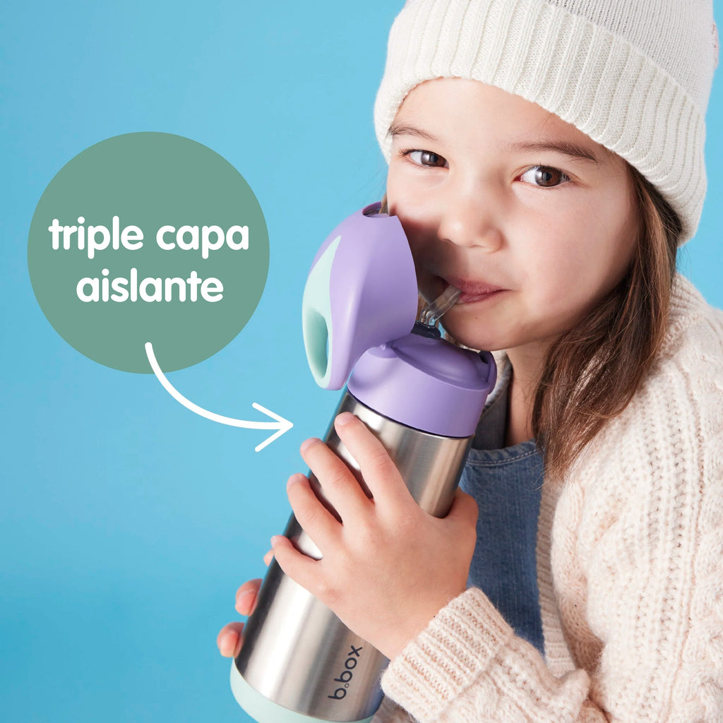 botella térmica con pajita 500ml – lilac pop