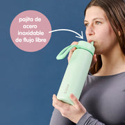 botella térmica con boquilla plegable y asa 690ml - lilac love
