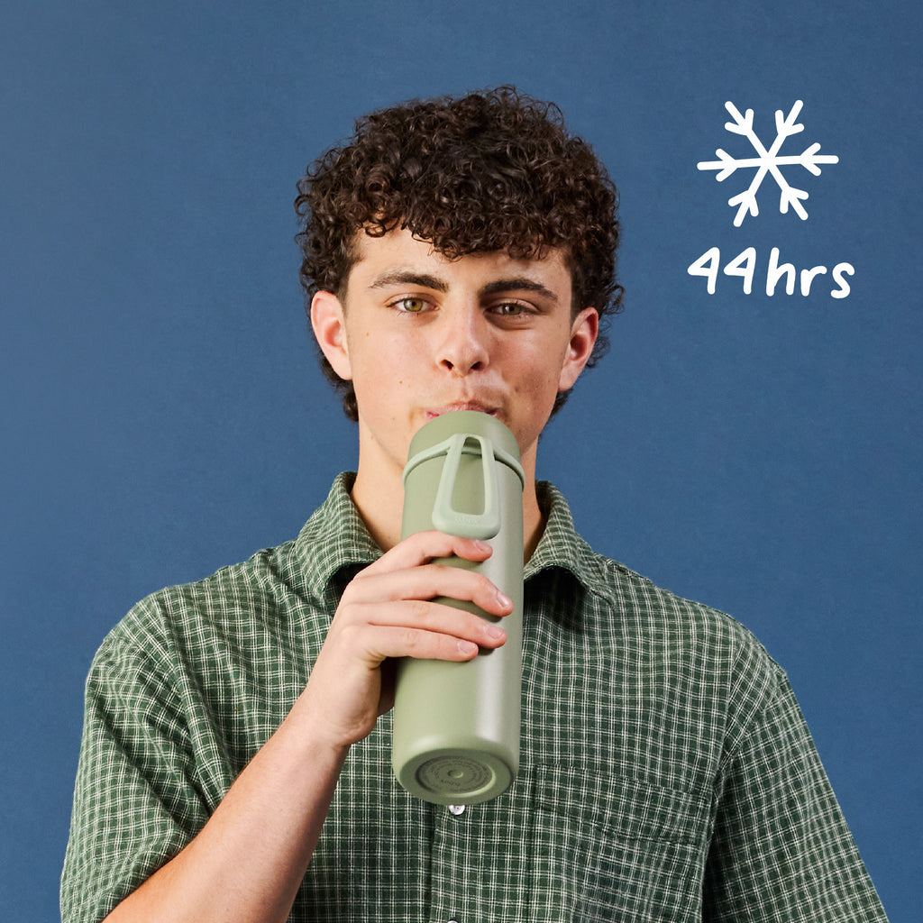 botella térmica con boquilla plegable y asa 690ml - lilac love