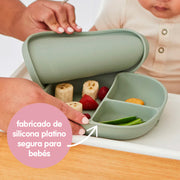 Silicone Plate + Lid - latte