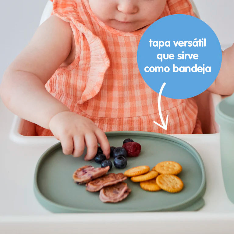 Silicone Plate + Lid - blush